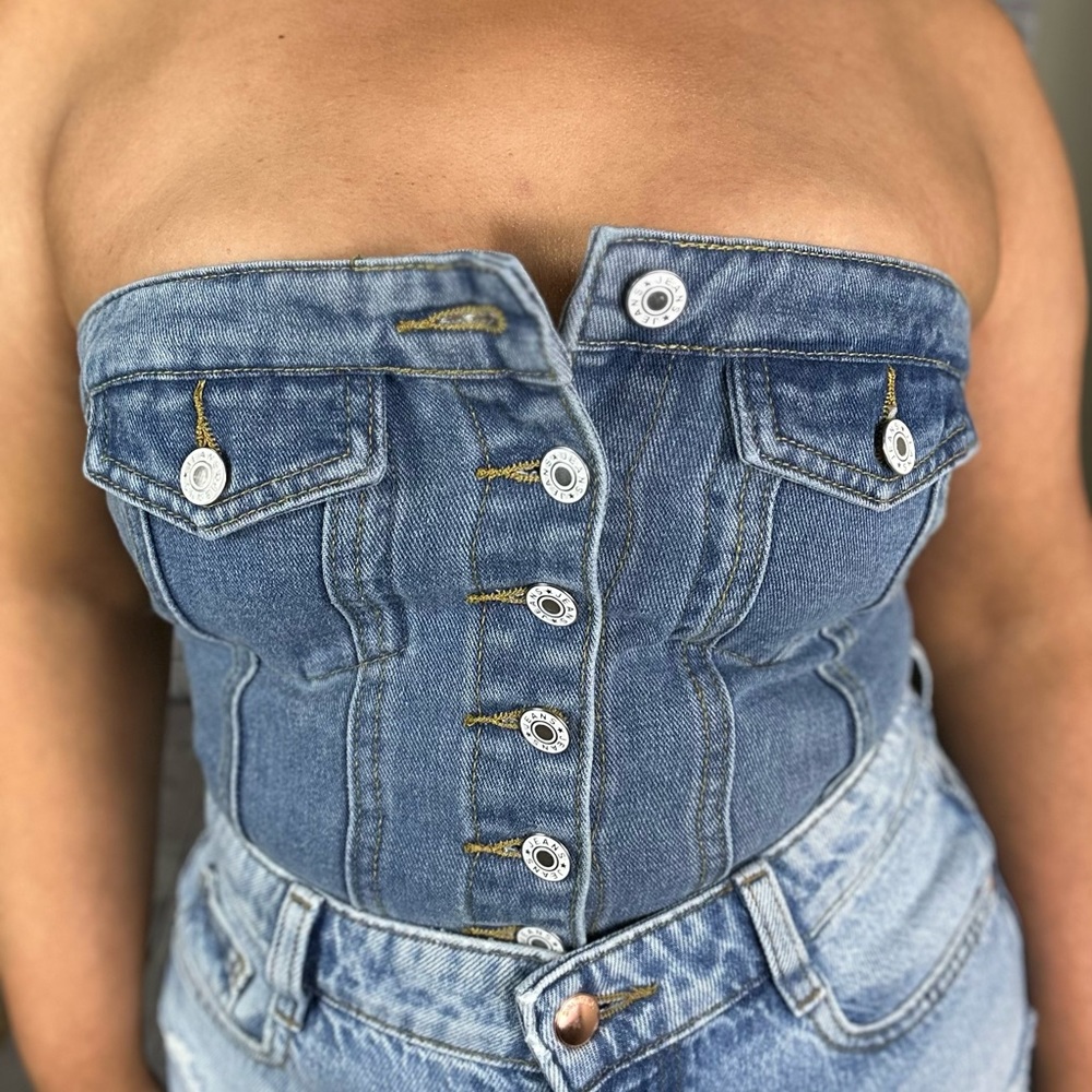 Denim Corset Top